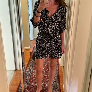 Black and White Floral Loft Romper